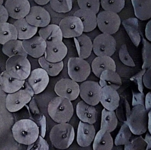 Women's Lightweight Bolero Jacket with Black Silky Rose Petals, siz S/M - Picture 5 of 10